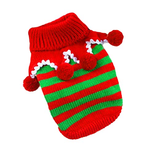 INOOMP Pullover Für Haustierpartys Hundekleidung Zubehör Weihnachtsthema Gestreift Bequeme Passform Leicht Zu Tragen von INOOMP