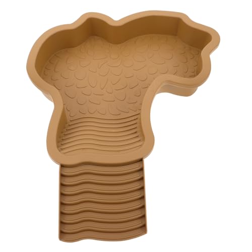 INOOMP Pet Turtle Badewanne Reptilienwassernapf Groß Großer Schildkrötenbadetool Schildkrötenbadwerkzeug Rampe Zum Sonnenbaden Für Schildkröten Wassernapf Für Reptilien Plastik Khaki von INOOMP