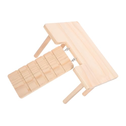 INOOMP Plattform für Hamsterkäfige Hamster-Tunnel- Hamstertreppe Hamster Holzplattform Haustierrampe für kleine Tiere Hamsterholztunnel hölzern Beige von INOOMP