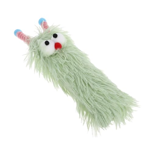 INOOMP Raupenspielzeug Katzenkissen Für Wohnungskatzen Kätzchen Beiß Katzenspielzeugkissen Für Katzen Lustig Katzenkissen Katzenminze Kinderkissen Plüsch Light Green von INOOMP