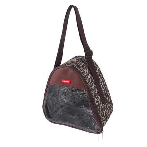 INOOMP Haustier-transporttasche Für Katzen Transporttasche Für Haustiere Reisetasche Belüftete Netztasche Tragbar Und Bequem Dreieck Leopardenmuster Kaffee von INOOMP