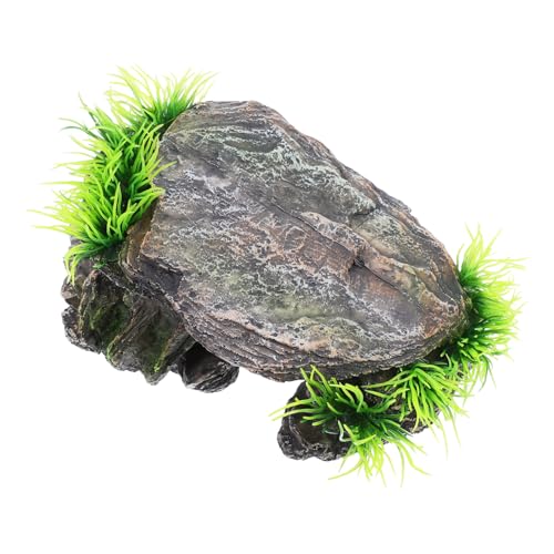 INOOMP Reptilien-Plattform und Versteck Höhle Aquarium Versteckhöhle für Bartagamen, Schildkröten und Reptilien, leicht zu reinigendes Material für sicheren Lebensraum von INOOMP