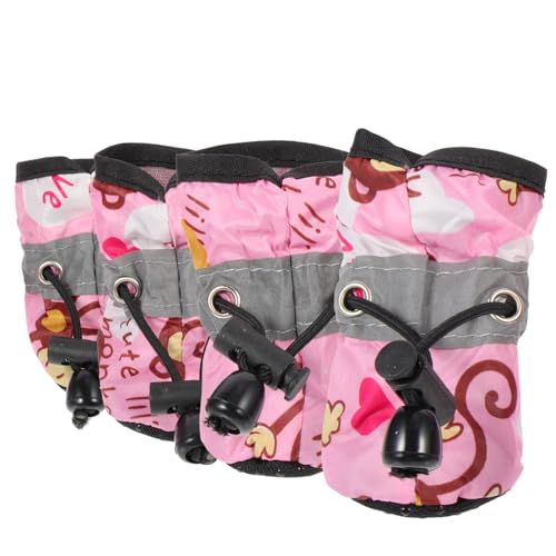 INOOMP Rutsch Hundeschuhe mit Elastischer Sohle Atmungsaktiv Verstellbar Pfotenschützend und Bequem Weiche Pfotenschuhe für Kleine und Mittelgroße Hunde Schutz vor Schmutz und von INOOMP