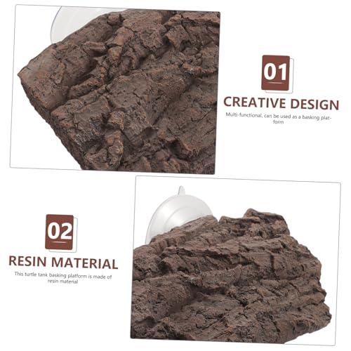 INOOMP Schildkrötenplattform Resin mit Verstellbarem Saugnapf Stabile Basking Plattform für Wasserschildkröten Geeignet als Ruhe Versteckplatz im Aquarium und Terrarium von INOOMP