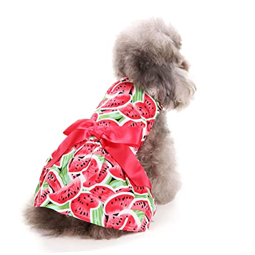 INOOMP Sommerliches Hundekleid Für Kleine Hunde Ärmelloser Rock Mit Wassermelonen-Design Eleganter Schleife Für Tägliches Tragen Feiertage Und Fotos Wassermelonenrot INOOMP Sommerliches Hundekleid Für Kleine Hunde Ärmelloser Rock Mit Wassermelonen-Design Eleganter Schleife Für Tägliches Tragen Feiertage Und Fotos Wassermelonenrot von INOOMP