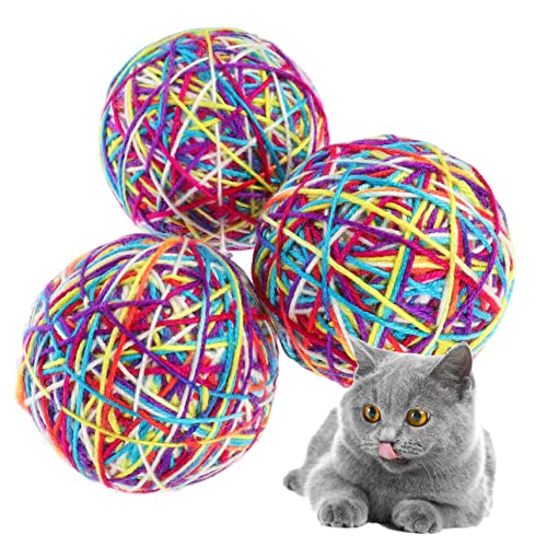INOOMP Spielzeug Für Haustiere 3st Katzenspielzeugball Kompaktes Ball Lustiges Katzenspielzeug Katzenversorgung Kätzchen Spielzeug Interessantes Katzenspielzeug Wollknäuel Haushalt Garn von INOOMP