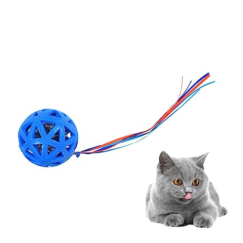 INOOMP Pet-Ball-Spielzeug blaues Katzenspielzeug Katze Glocke Spielzeug cat Activity Katzen Spielzeug cat Toy Katzen-Sound-Papierball-Spielzeug Spielzeug für Haustiere singen Rasselpapier von INOOMP