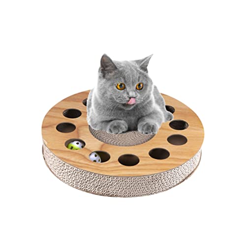 INOOMP Katzenteller-kratzpad Mit Scheibe Wellpapierspielzeug Für Kätzchen Haustierspielzeug Katzenkratzen von INOOMP
