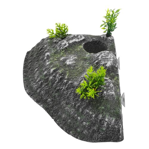 INOOMP Turtle Basking Platform Realistische Schildkröten-Rampe Für Aquarium Dekoration Im Natürlichen Habitat-Stil Langlebige Materialien Fördert Aktivität Sicheres Spiel Für Reptilien von INOOMP