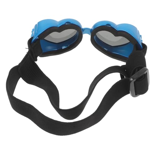 INOOMP Verstellbare Herzförmige Haustier-Sonnenbrille mit Uv-Schutz Winddichtes Kunststoff-Design für Kleine Hunde und Katzen Bequeme Passform für Outdoor-spaziergänge und Motorradfahrten von INOOMP