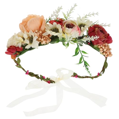 INOOMP Verstellbares Blumenkunststoff-hundehalsband mit Schleife Hochzeit Haustier Kranz für Hunde und Katzen Leichtes Bequemes Foto-requisit für Party und Besondere Anlässe von INOOMP