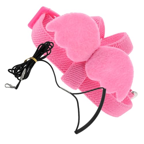 INOOMP Vogelgeschirr Leine für Papageien Elastisch Verstellbar Langlebig für Outdoor Training Haustier Käfig Zubehör Rosa von INOOMP
