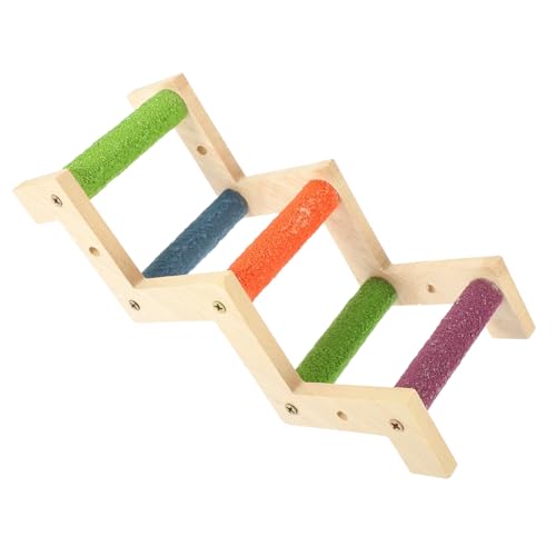 INOOMP Holz Vogel Leiter Kletterleiter Für Papageien Sittiche Vogelkäfig Spielzeug Aus Stabilem Naturmaterial Für Kleine Und Mittelgroße Vögel Zum Klettern Und Trainieren von INOOMP
