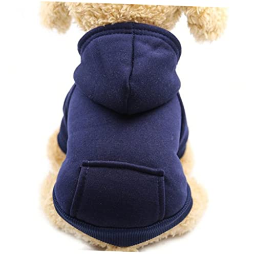 INOOMP Warmes Kostü für Hund marineblaue Haustierkleidung kleine hundekleidung ännlich Haustier Herbst Winter Kleidung Haustierkleidung mit Tasche Haustier warme Kleidung warm halten von INOOMP
