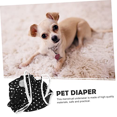 INOOMP Waschbare Hundewindel mit Süßem Punktmuster Umweltfreundliche Wiederverwendbare Hygienehose für Hündinnen bei Läufigkeit Schützt Möbel vor Flecken und Gerüchen Komfortabel und von INOOMP