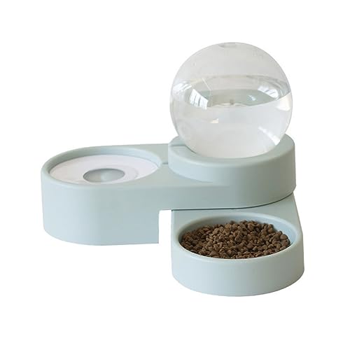 INOOMP Futterautomat Für Haustiere – Automatischer Trinkbrunnen Mit Doppelnapf – Auslaufsicher – Für Hunde Und Katzen – Haustierbedarf – Modernes Design von INOOMP