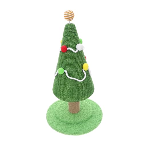 INOOMP Weihnachtsbaumkatze Ball Kätzchenzubehör Katzenkletter-kratzbaum Für Katzen Wiederverwendbarer Kratzbaum Vertikaler Kratzerposten Kätzchen Versorgung Grün Sisal von INOOMP