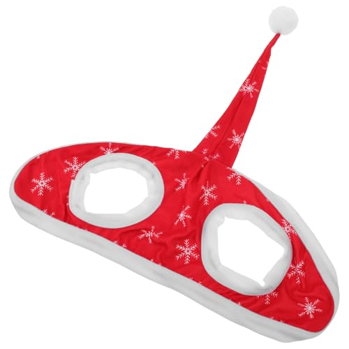 INOOMP Weihnachtsmannmütze für Pferde: Rote Schneeflocken-Pferdehaube – Weihnachtsmütze für Pferde – Weihnachtskostümmütze für Tierkostüme für Paraden, Scheunen-Fotoshootings, Wintershows von INOOMP