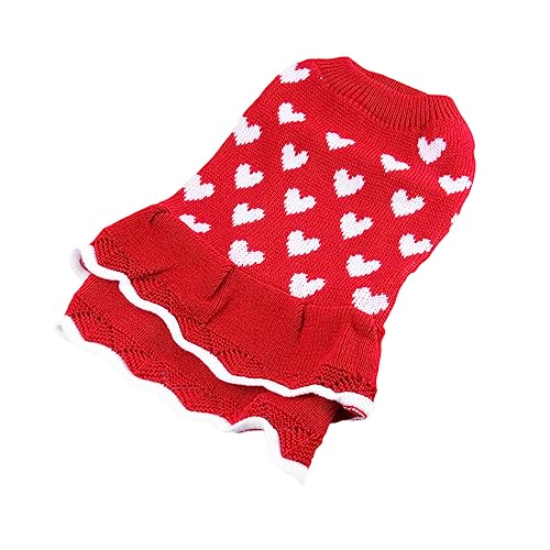 INOOMP Haustier Hund Kleidung Modische Herz Weihnachten Rock Warme Hund Pullover Kleid für Hunde für Welpen Rock von INOOMP