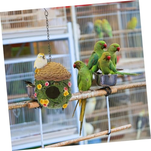 INOOMP Wetterfestes Garten vogelhaus aus Resin Hängendes Warmes Nistnest für Papageien und Gartenvögel Robust und Kratzfest als Dekoratives Outdoor Birdhouse für Balkon und Garten von INOOMP