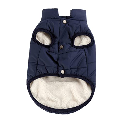 INOOMP Hundemantel für Kaltes Wetter Stilvolle und Bequeme Welpenkleidung Baumwollgefüttert Größe L Marineblau von INOOMP