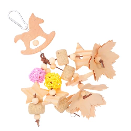 INOOMP Hängendes Holzspielzeug Für Papageien Kauspielzeug Mit Schnurschnürung Für Kleine Vögel Nymphensittich-Spielzeug Sicher Und Geeignet Für Vogelkäfigzubehör von INOOMP