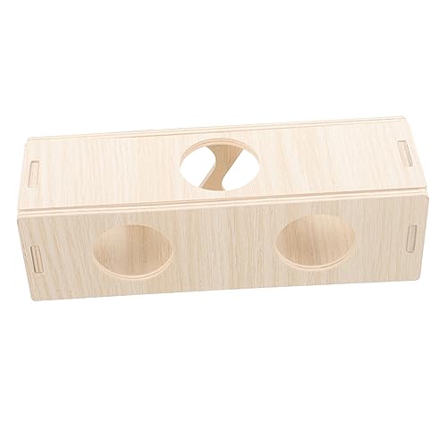 INOOMP Holz Hamstertunnel Mit Kleinen Löchern Für Hamster Meerschweinchen Rennmäuse Als Spielzeug Und Versteck Im Käfig von INOOMP