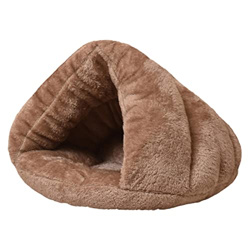 INPETS Katzenhöhle | Weiche Höhle für Katzen, dreieckiges Katzenbett, beruhigend und komfortabel, Schlafkissen zum Kuscheln und Naschen/5384 (Color : Camel, Size : C) von INPETS