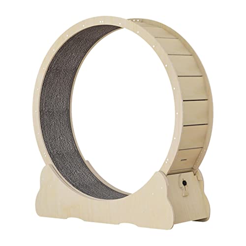 Katzenlaufrad, Laufband, Holz, Klettern, Indoor-Spielzeug, leise, geräuschlos, Laufrad für Training, Haustierbedarf, Beige, XL/218 (Farbe: Beige, Größe: XL) von INPETS