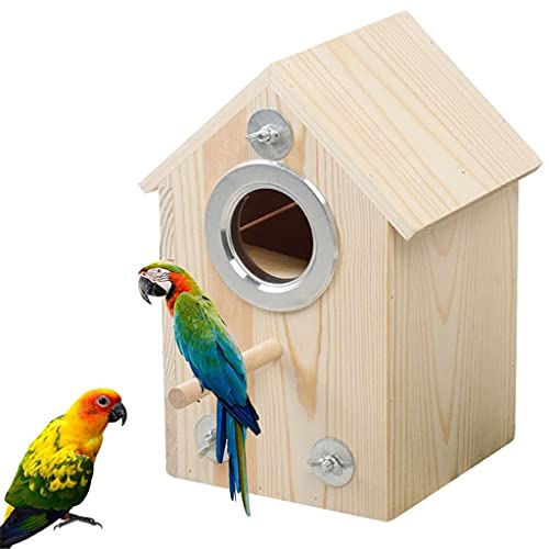 Holz Vogelhaus Sittich Nest Zuchtkasten Vogelhaus seitliche Öffnung Halterung Outdoor Inkubator Nest Hütte Spielzeug für Papageien Lovebirds Holz Vogelhaus Sittich Nest Zuchtkasten Vogelhaus seitliche Öffnung Halterung Outdoor Inkubator Nest Hütte Spielzeug für Papageien Lovebirds von INPets