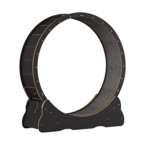 Katzenlaufrad, Laufband, Holz, Klettern, Indoor-Spielzeug, leise, geräuschlos, Laufrad für Training, Haustierbedarf, Beige, XL/218 (Farbe: Schwarz, Größe: L) von INPets