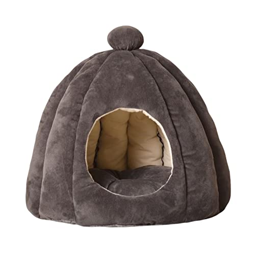Tragbares Katzenbett für Indoor-Katzen, Hundehütte, halbgeschlossen, bequemes Hundebett, warmes, abnehmbares Kissen, Haustierhaus für Katzen, Welpen, S, Hellgrau/222 (Farbe: M, Größe: Dunkelgrau) Tragbares Katzenbett für Indoor-Katzen, Hundehütte, halbgeschlossen, bequemes Hundebett, warmes, abnehmbares Kissen, Haustierhaus für Katzen, Welpen, S, Hellgrau/222 (Farbe: M, Größe: Dunkelgrau) von INPets
