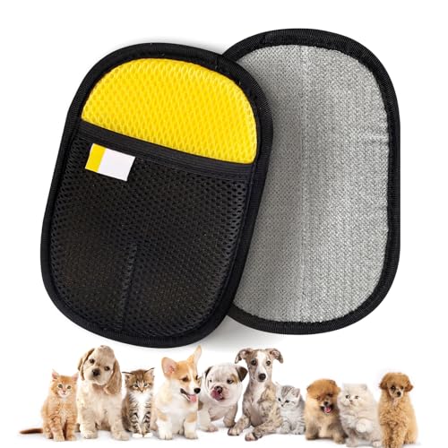 INQUIRLLY Static Removal Gloves Für Katzen und Hunde, Fellmagnet Handschuhe, Wiederverwendbare Handschuh Katzenhaare, Handschuh für Katzenhaare für die Pflege und Entfernung unerwünschter Haare von INQUIRLLY