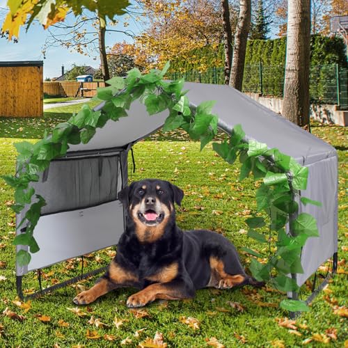 Großer Hundeschattenunterstand mit Belüftung, Outdoor-Hundehütte für große mittelgroße Hunde, Außensonnen-Regendach, Haustierhaus für Katzen, Schweine, Nutztiere mit regenfester Abdeckung mit von INRLKIT