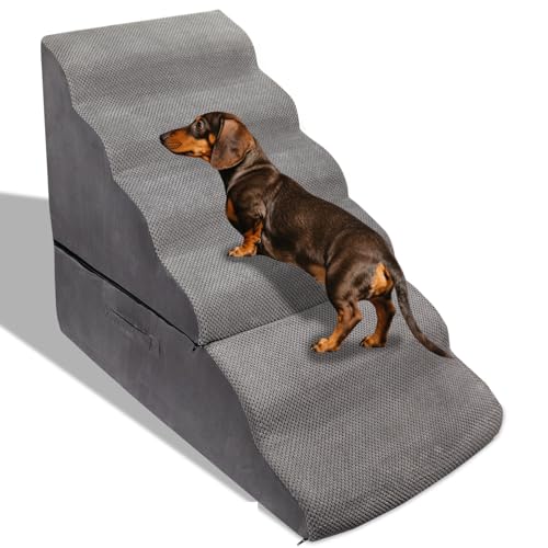 INRLKIT Hundetreppe Stufen für 76,2 cm hohes Bett bis zu 76,2-91,4 cm, Haustier-Hunderampe, Leiter für kleine Hunde, Hunde, alte Katzen, Kätzchen, Kleintiere, Grau INRLKIT Hundetreppe Stufen für 76,2 cm hohes Bett bis zu 76,2-91,4 cm, Haustier-Hunderampe, Leiter für kleine Hunde, Hunde, alte Katzen, Kätzchen, Kleintiere, Grau von INRLKIT