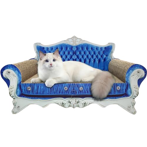 INRLKIT Luxus Karton Katzenkratzer Sofa Bett, Couch geformt Katzenkratzbrett, Katzenkratzlounge mit Katzenminze, Katzenkratzer für Indoor Katzen von INRLKIT