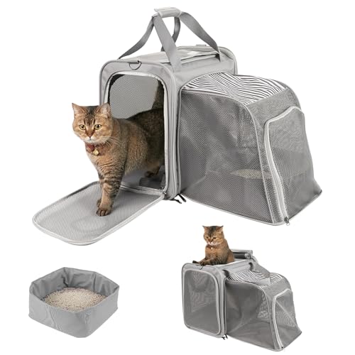 Katzentragetasche mit Katzentoilette – tragbare große Katzentrage für Katzen und kleine Hunde für Autoreisen, erweiterbare Haustiertragetasche bis zu 9 kg für Autoreisen, Camping oder Hotel Katzentragetasche mit Katzentoilette – tragbare große Katzentrage für Katzen und kleine Hunde für Autoreisen, erweiterbare Haustiertragetasche bis zu 9 kg für Autoreisen, Camping oder Hotel von INRLKIT