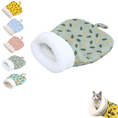 INSDHCCHD Gemütliches Haustiernest for Katzen und Hunde, Dicker Katzenschlafsack for den Innenbereich, tragbares, gemütliches, warmes Katzenbett, for Katzen und kleine Hunde.(Gray,18 * 22inch) von INSDHCCHD
