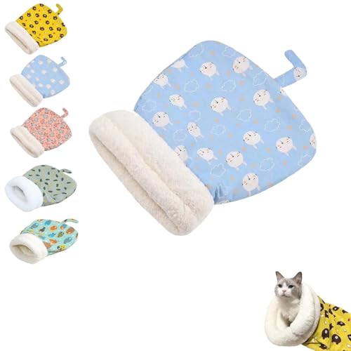 INSDHCCHD Gemütliches Haustiernest for Katzen und Hunde, bequemes Katzenbett, tragbares, weiches, selbstwärmendes Haustierbett, for kleine Hunde und Katzen im Innenbereich.(Blue,14 * 18inch) von INSDHCCHD