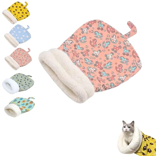 INSDHCCHD Gemütliches Haustiernest for Katzen und Hunde, bequemes Katzenbett, tragbares, weiches, selbstwärmendes Haustierbett, for kleine Hunde und Katzen im Innenbereich.(Pink,14 * 18inch) von INSDHCCHD