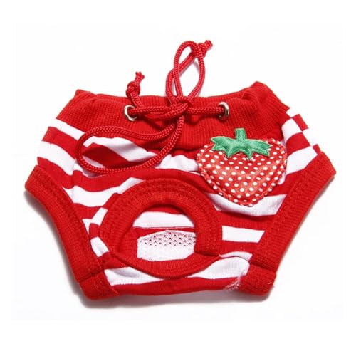 1PC Haustier Hund Shorts Sanitär Physiologischen Hosen Nette Obst Druck Windel Hund Shorts Waschbar Weibliche Hund Höschen Unterwäsche Slips (Color : Red, Size : L) von INSTR