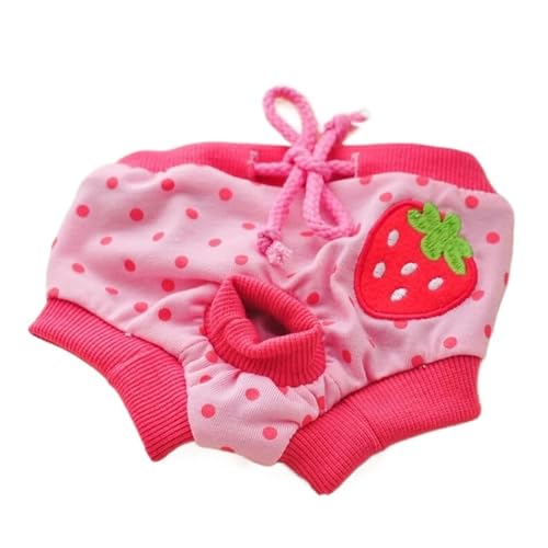 1PC Haustier Hund Shorts Sanitär Physiologischen Hosen Nette Obst Druck Windel Hund Shorts Waschbar Weibliche Hund Höschen Unterwäsche Slips (Color : Rose red, Size : M) von INSTR