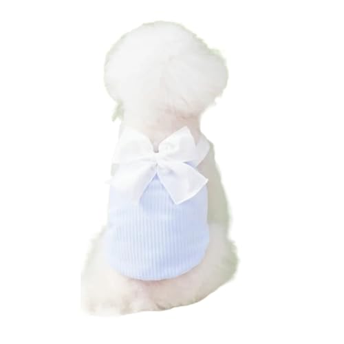 Big Bow Haustier-Hundekleidung, Sommer, dünnes Hundekleid, Rock, atmungsaktiv, for Welpen, kompatibel mit kleinen und mittelgroßen Hunden, Kleidung for französische Bulldogge, Chihuahua (Color : Blue von INSTR