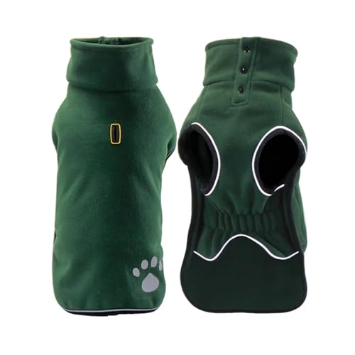 Fleece-Hundejacke, Frühling, warme Hundekleidung for kleine, mittelgroße und große Hunde, reflektierend, Winddicht, Outdoor-Haustiermantel, elastischer Bauch, Corgi (Color : Green, Size : 6XL) von INSTR