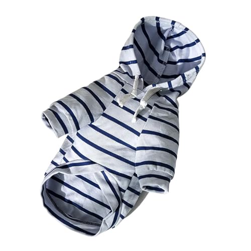 Frühling Sommer Haustier Hund Sweatshirt Hund Katze Hoodie Gestreifte Kleidung Mantel Herbst Große Mittelgroße Teddybären Haustiere (Color : Color 02, Size : XXL) von INSTR