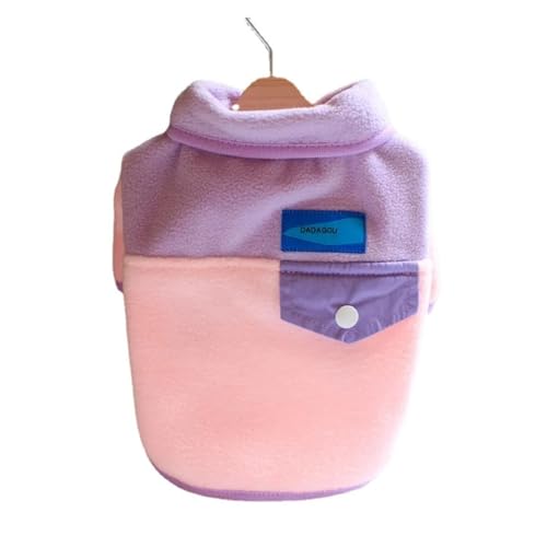 Haustier Hund Revers Mantel Hund Katze Kleidung Hund Herbst Winter Kleidung Teddy Beagle Kleidung Pullover Fleece Pullover Hund Kleidung Haustier Mantel (Color : Purple, Size : XL) von INSTR