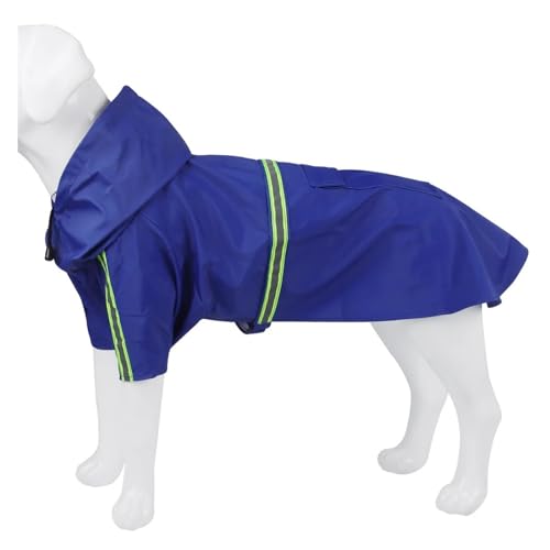 Haustier-Hunde-Regenmantel, Kleidung, zweibeiniger Umhang, Riancoat, Dicker und robuster Stoff, geeignete Größe, Gute Helligkeit (Color : Blue Raincoat, Size : 5XL) von INSTR