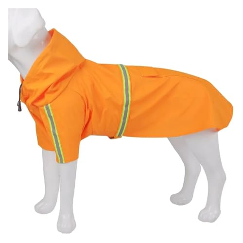 Haustier-Hunde-Regenmantel, Kleidung, zweibeiniger Umhang, Riancoat, Dicker und robuster Stoff, geeignete Größe, Gute Helligkeit (Color : Orange Raincoat, Size : 4XL) von INSTR