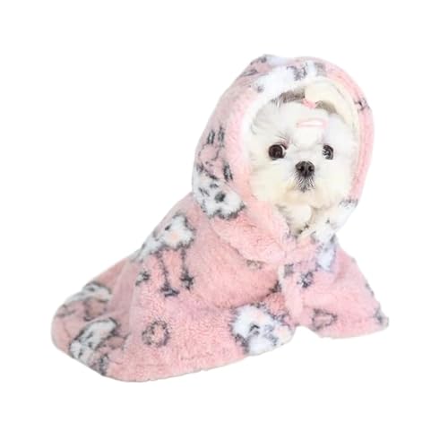 Haustier-Kleidung, Hundemantel, Decke, Robe, Tloak, Handtuch, kleine Hunde, niedlich, bequem, warm, Baumwolle, Schießen im Freien, Cartoon-Pattern, Bulldoggen (Color : B1, Size : S) von INSTR