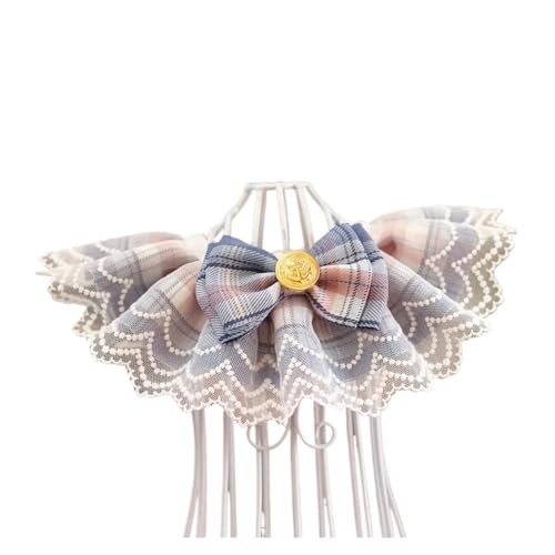 Haustier-Lätzchen, rosa Kariertes Band, Fliege for Hunde, Organza-Baumwoll-Gaze, Hunde-Halskette, Lätzchen, Katzen-Zubehör, spezielle Haustierprodukte for Kätzchen (Color : Blue, Size : M- for neck2 Haustier-Lätzchen, rosa Kariertes Band, Fliege for Hunde, Organza-Baumwoll-Gaze, Hunde-Halskette, Lätzchen, Katzen-Zubehör, spezielle Haustierprodukte for Kätzchen (Color : Blue, Size : M- for neck2 von INSTR